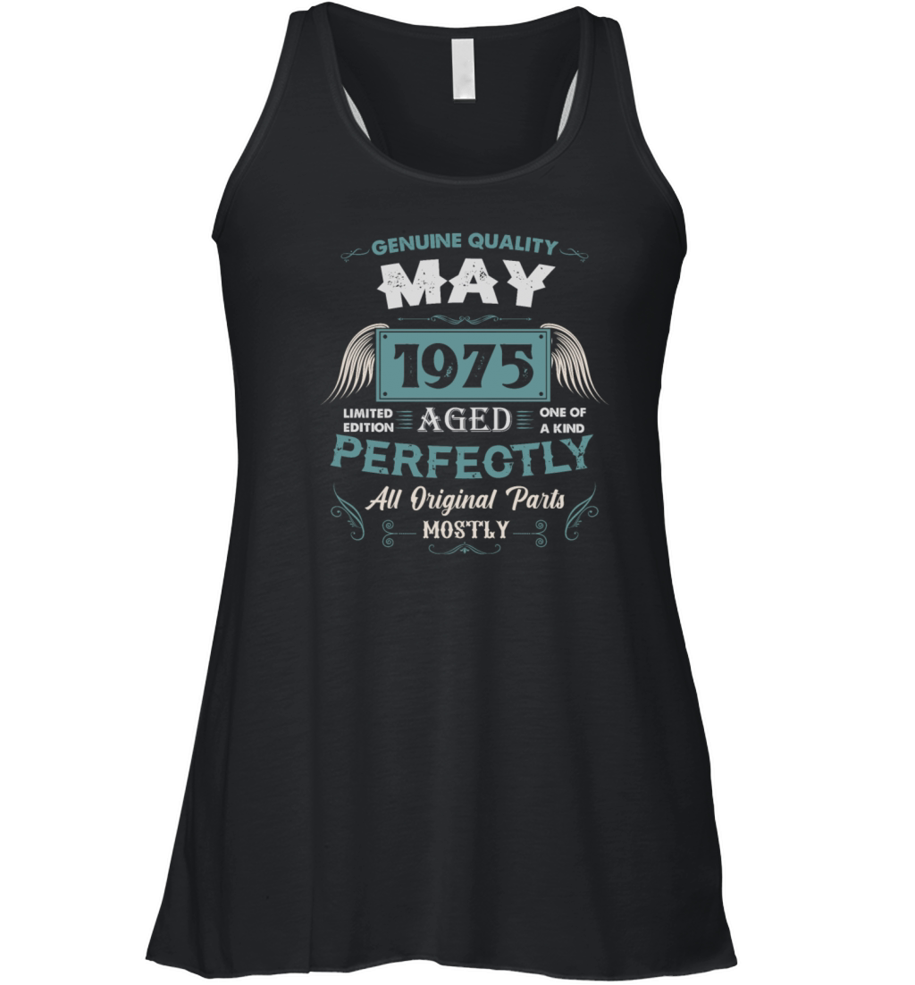 May 1975 Vintage Birthday Present Women's Flowy Tank Top