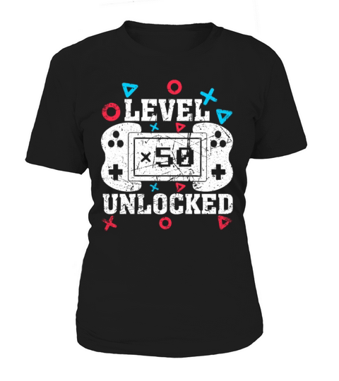 Vintage 50th Birthday Game Level 50 Unlocked 50 Ye Women's T-Shirt