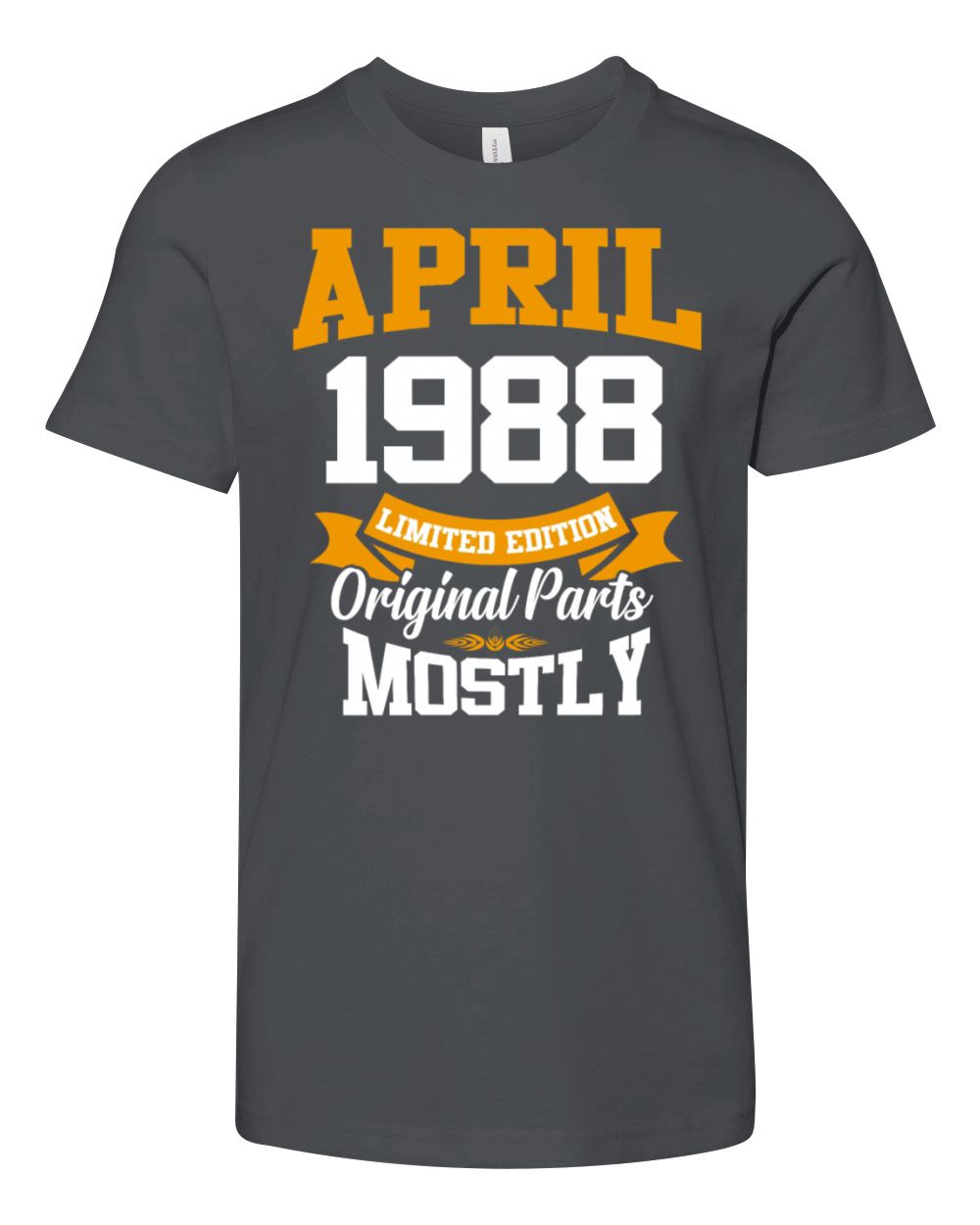 April 1988 Vintage Birthday Present Youth Unisex Jersey Tee