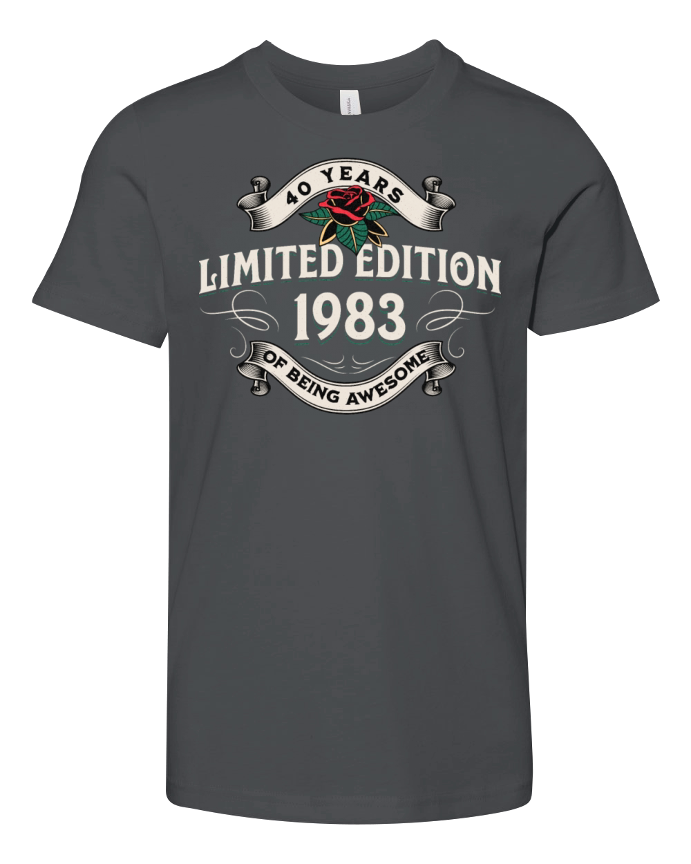 Vintage 1983 40 Years Being Awesome 40th Birthday Youth Unisex Jersey Tee