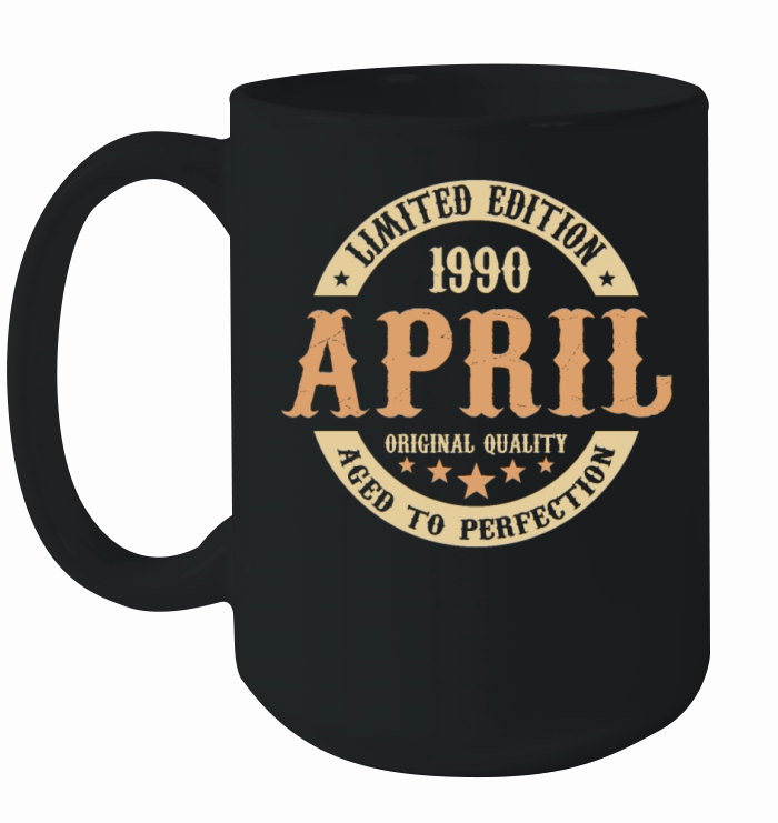 April 1990 Vintage Birthday Present Ceramic Mug