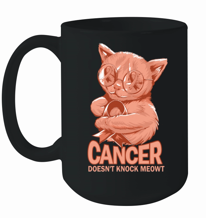 Cancer Doesnt Knock Uterine Cancer Ceramic Mug