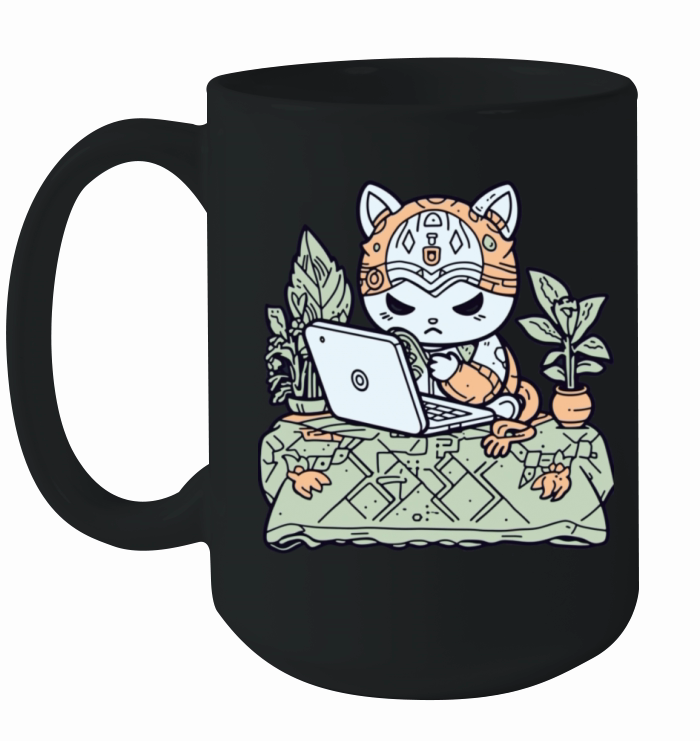 namaste hard working cat Ceramic Mug