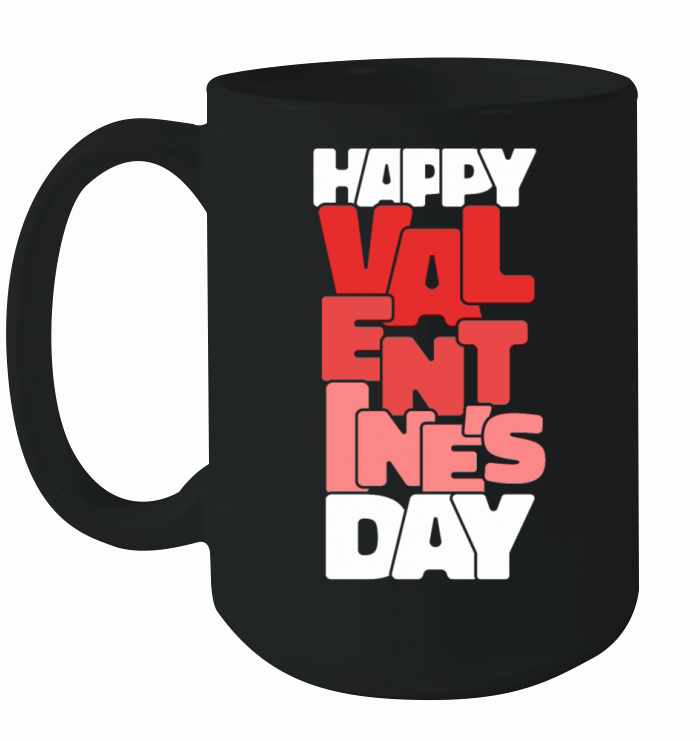 Vintage Happy Valentines Day February 14 Typograp Ceramic Mug