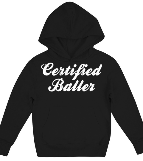 Certified Baller Vintage Basketball Design Kids Hoodie