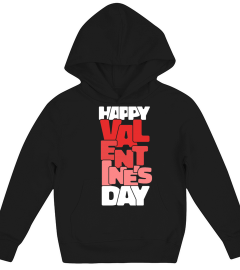 Vintage Happy Valentines Day February 14 Typograp Kids Hoodie