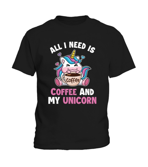 Coffee and my Unicorn Barista Queen Latte Art Kids T-Shirt