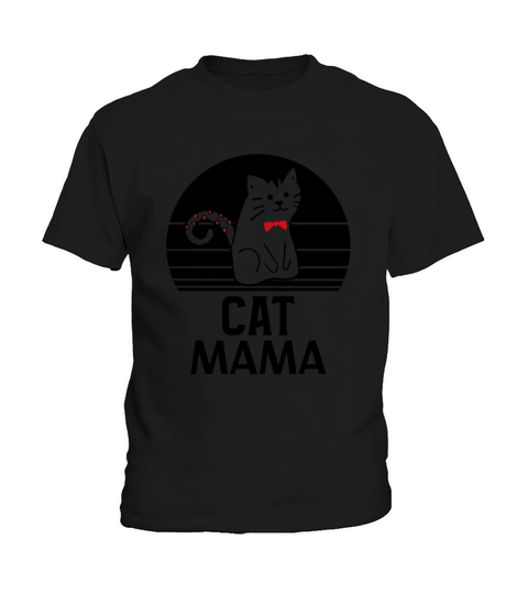 Vintage Eighties Style Distressed Cat Mama Tee Kids T-Shirt