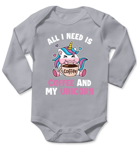 Coffee and my Unicorn Barista Queen Latte Art Long Sleeve Baby One-Piece