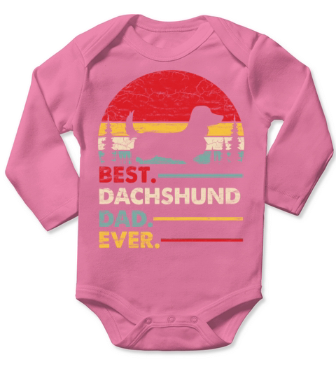 Dachshund Long Haired Best Dad Ever Gift Dog Long Sleeve Baby One-Piece