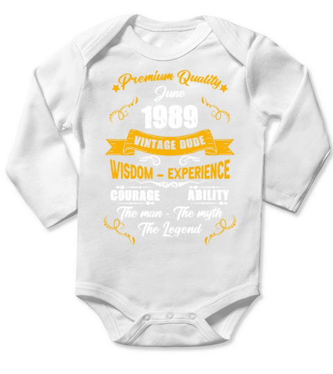 June 1976 Vintage Birthday Present Long Sleeve Baby One-Piece