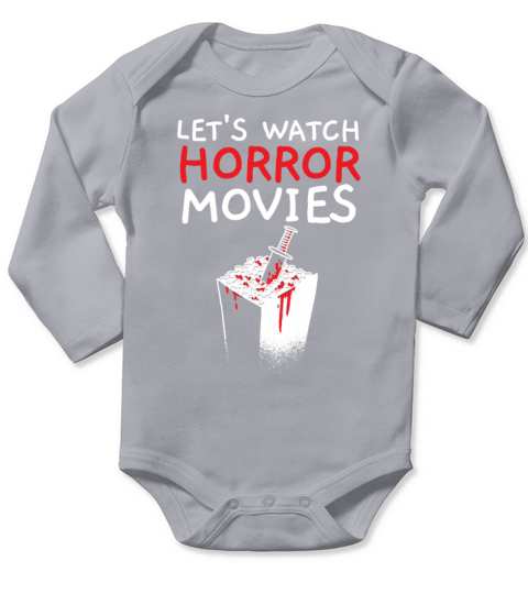 Lets Watch Horror Movies Cinema Film Movie Lover Long Sleeve Baby One-Piece