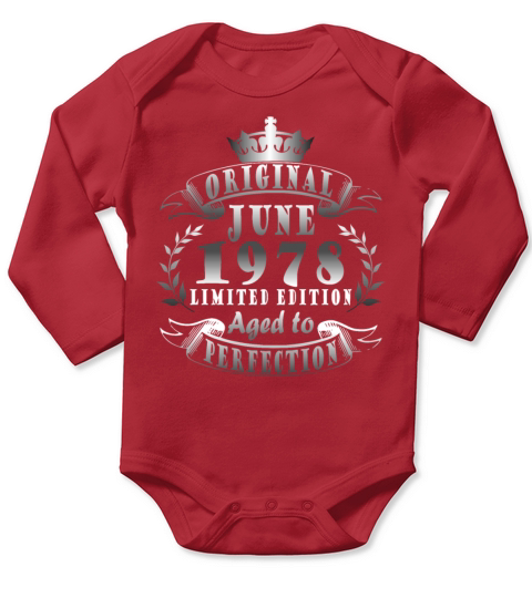 Original June 1978 born vintage birthday Long Sleeve Baby One-Piece