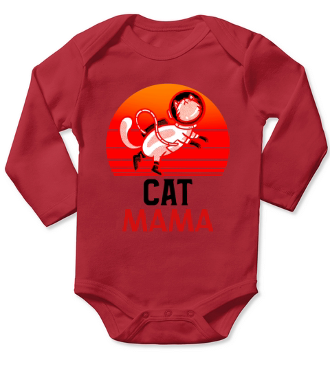 Vintage Cat Mom Tee 80s Style Cat Lady Retro Shirt Long Sleeve Baby One-Piece