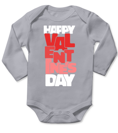 Vintage Happy Valentines Day February 14 Typograp Long Sleeve Baby One-Piece