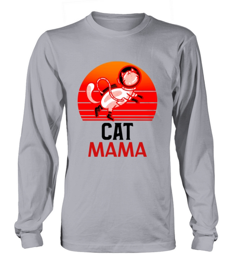 Vintage Cat Mom Tee 80s Style Cat Lady Retro Shirt Long sleeved Unisex