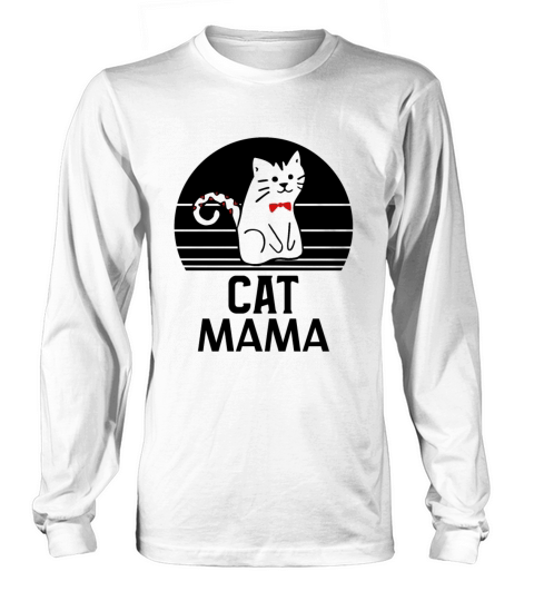 Vintage Eighties Style Distressed Cat Mama Tee Long sleeved Unisex