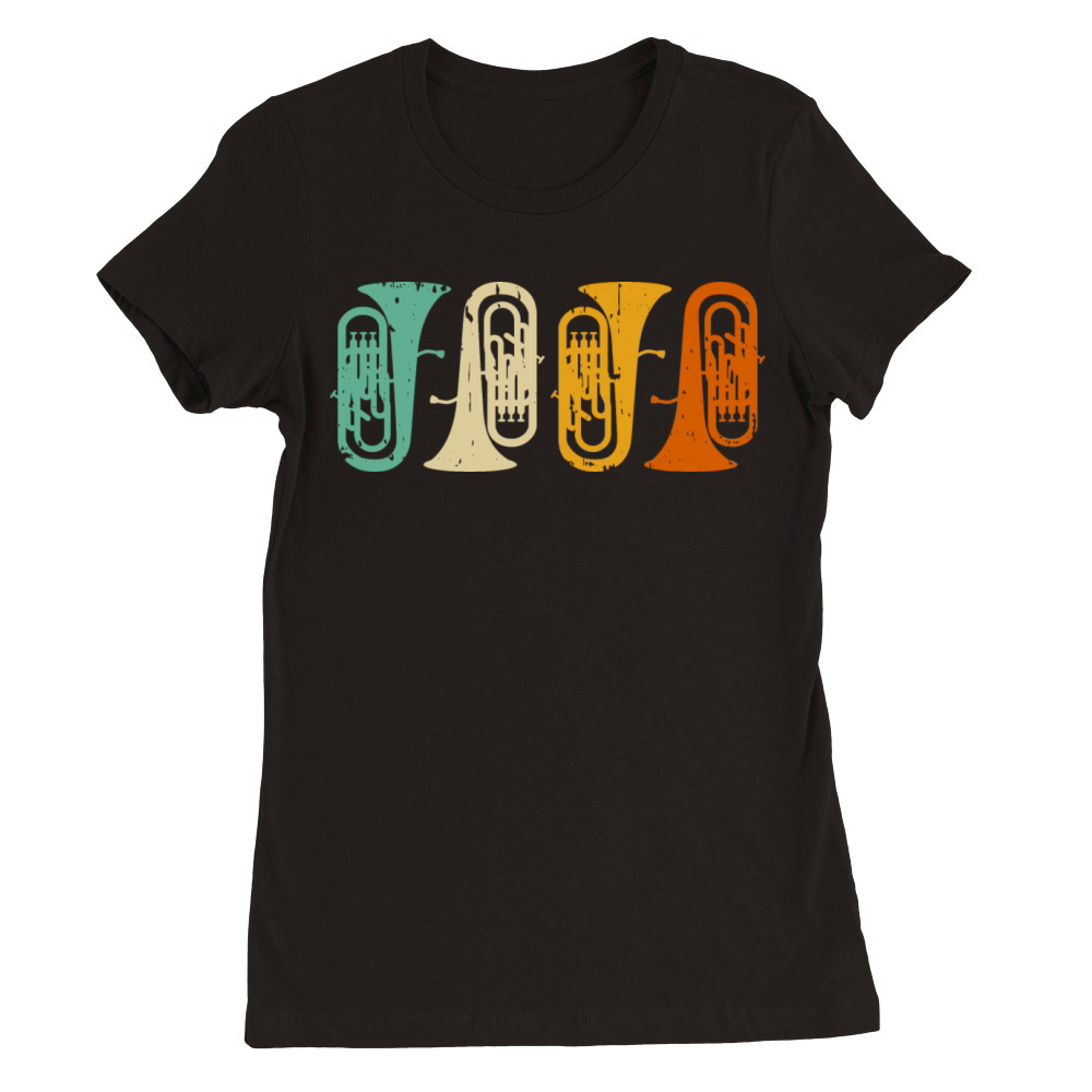 Baritone Euphonium Retro Vintage Tuba Brass Premium Womens Crewneck T-shirt