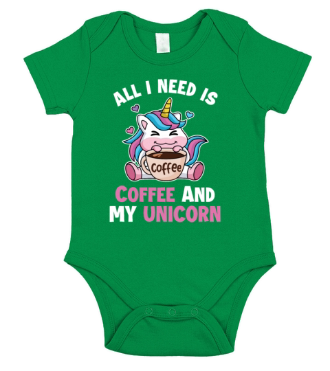 Coffee and my Unicorn Barista Queen Latte Art Short Sleeve Baby One-Piece