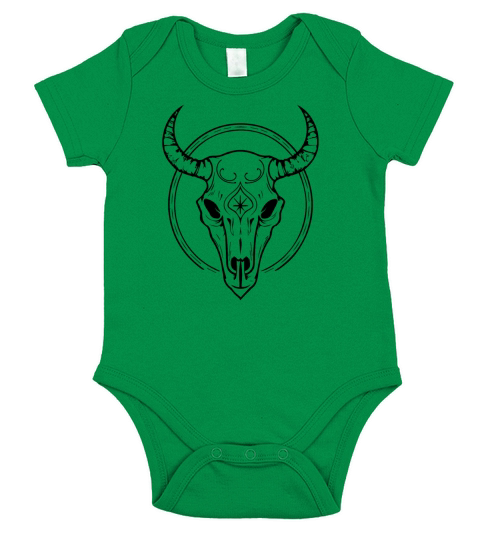 Cow Skull Boho Short Sleeve Baby One-Piece
