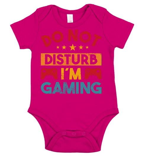 Gaming Qoute Do Not Disturb Im Gaming Vintage Short Sleeve Baby One-Piece