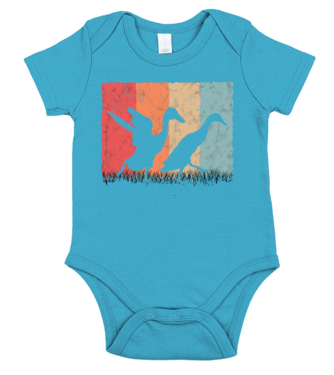 Indian Runner Duck Retro Bottle Vintage Short Sleeve Baby One-Piece