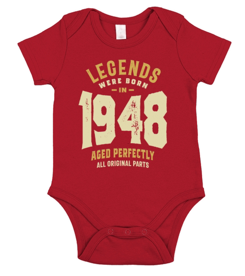 Legends Born 1948 75th birthday Short Sleeve Baby One-Piece