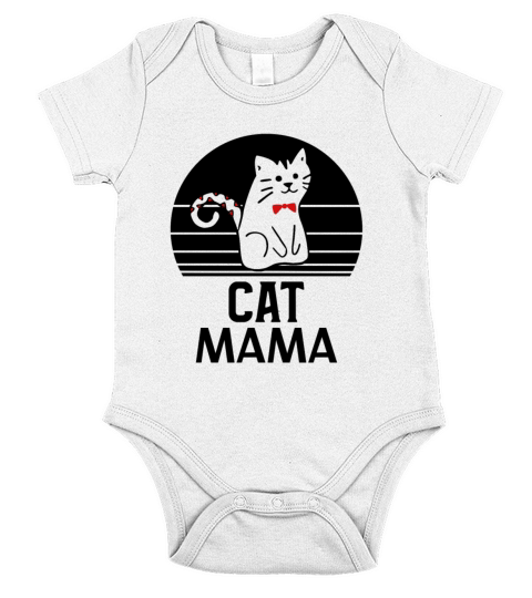 Vintage Eighties Style Distressed Cat Mama Tee Short Sleeve Baby One-Piece