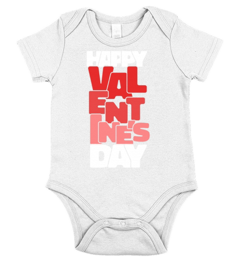 Vintage Happy Valentines Day February 14 Typograp Short Sleeve Baby One-Piece
