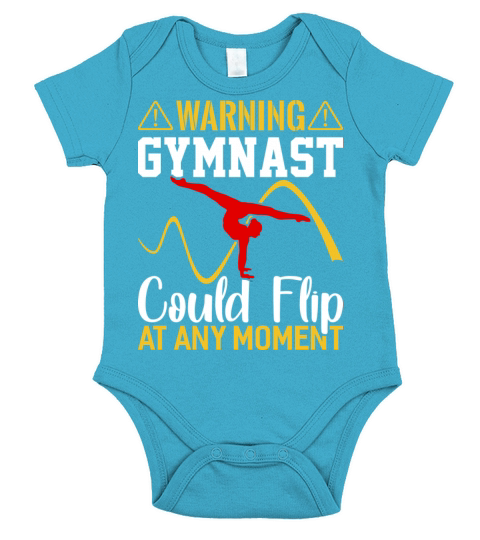Warning Gymnast Could Flip At Any Moment Funny Short Sleeve Baby One-Piece