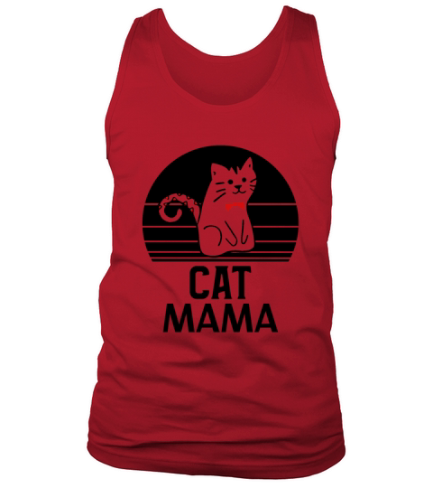 Vintage Eighties Style Distressed Cat Mama Tee Tank Top Unisex