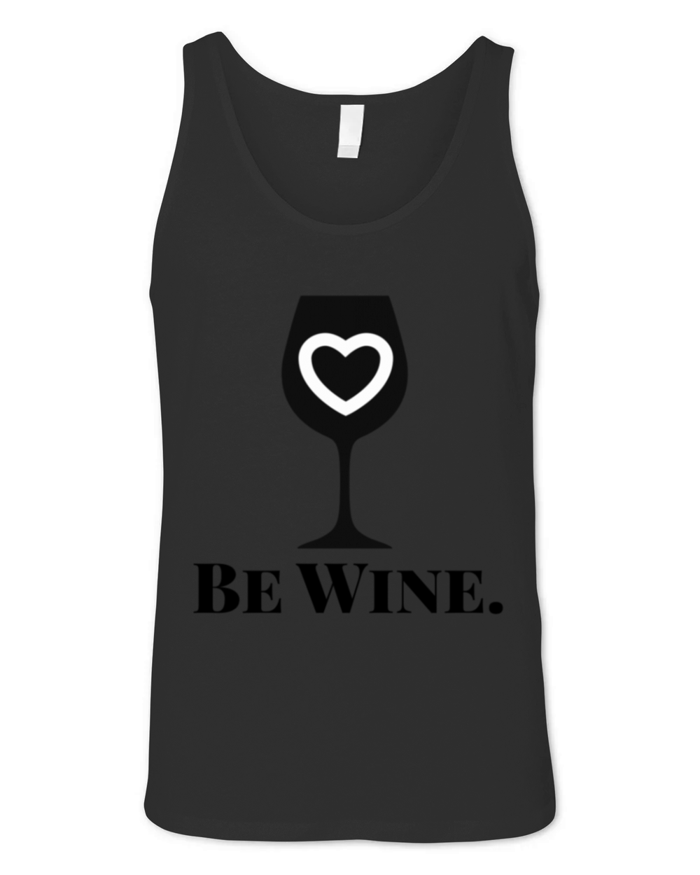 BE WINE Design wine glass with heart Unisex Jersey Tank