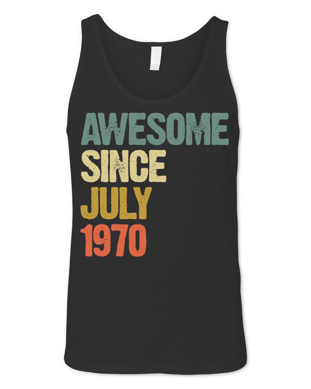 Distressed Vintage Awesome Since July 1970 Unisex Jersey Tank
