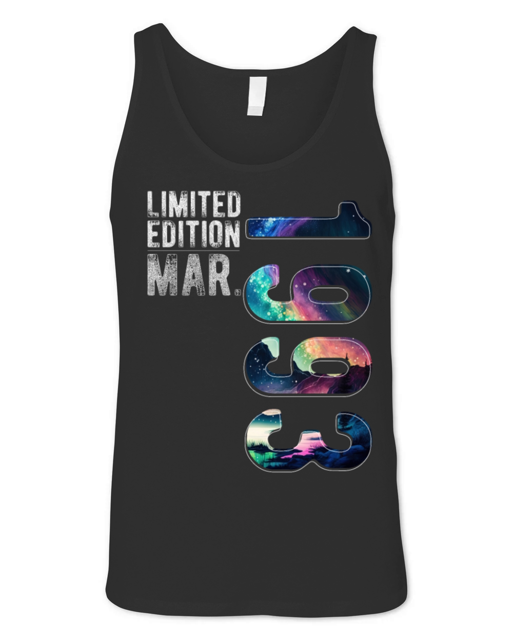 Limited Edition 1993 March Birthday Polar Lights Unisex Jersey Tank