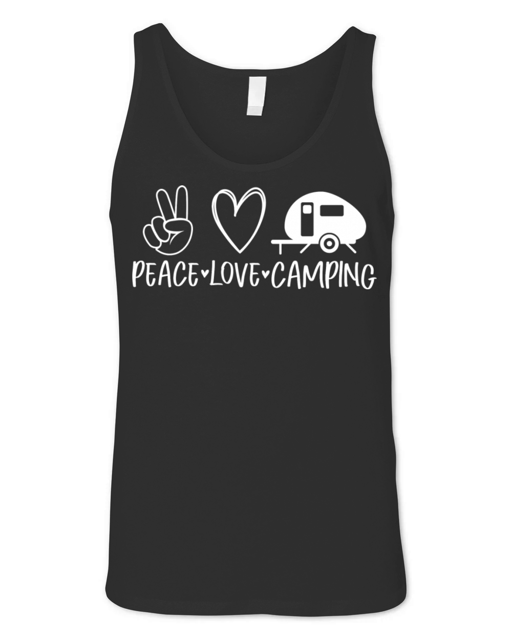 Peace Love Camping Design Unisex Jersey Tank