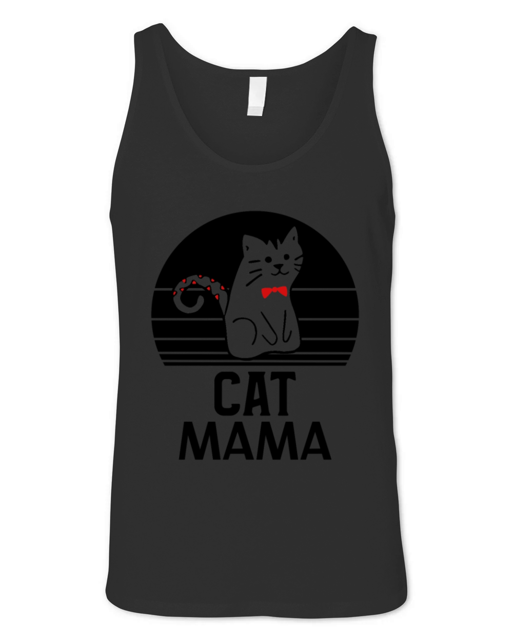 Vintage Eighties Style Distressed Cat Mama Tee Unisex Jersey Tank