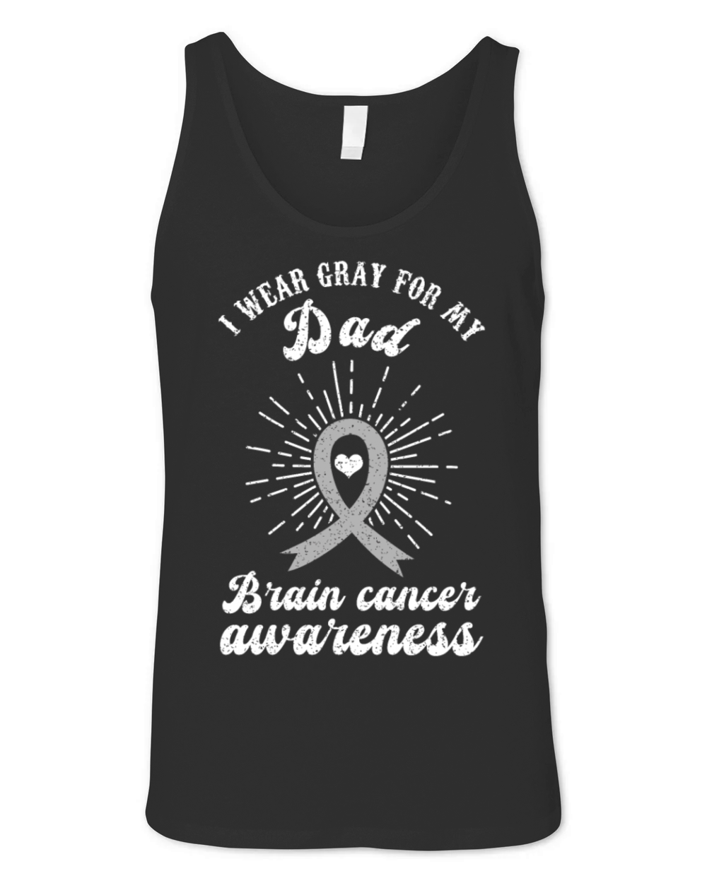 Wear Gray For Dad Ribbon Brain Cancer Awareness Unisex Jersey Tank