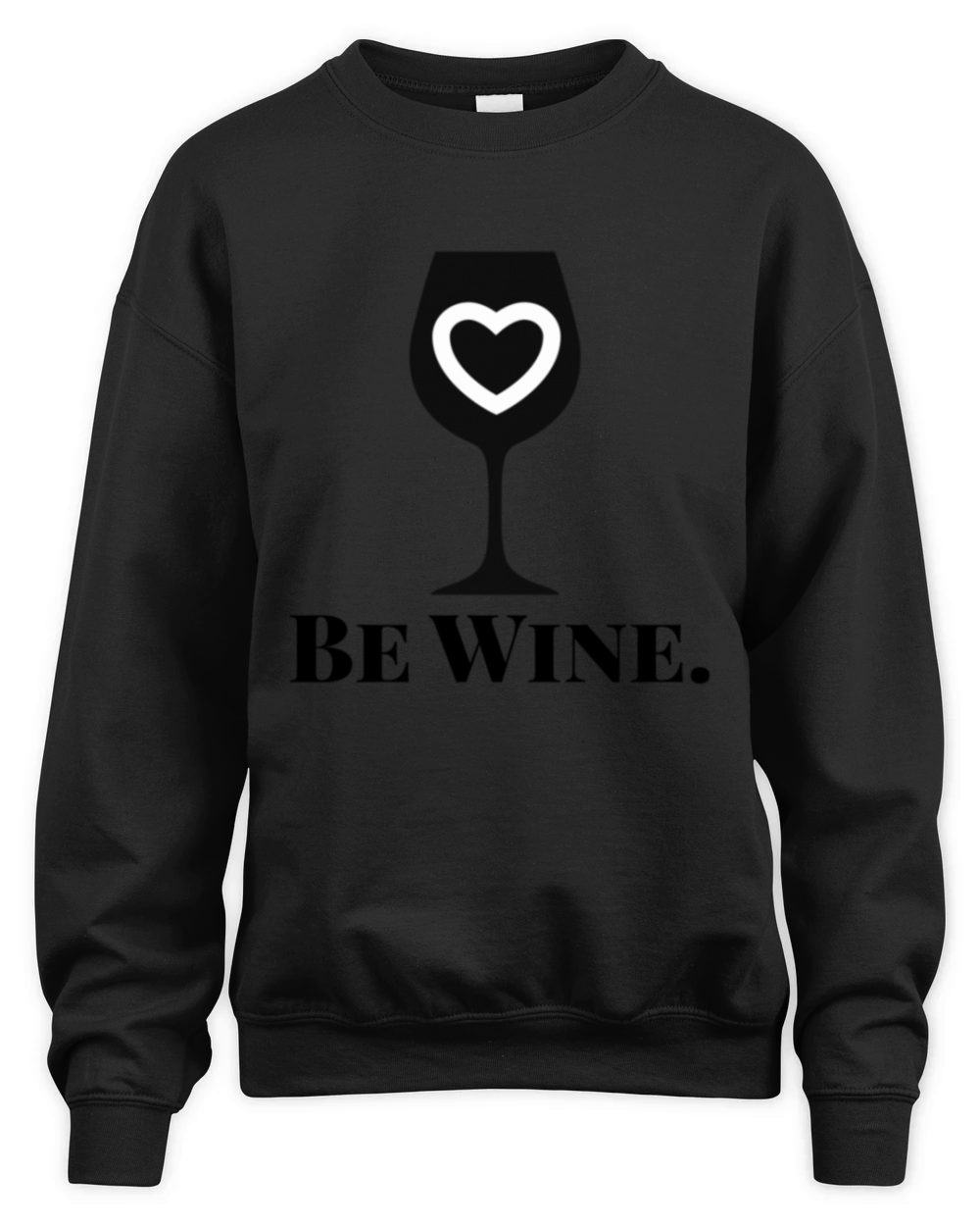 BE WINE Design wine glass with heart Unisex Premium Crewneck Sweatshirt
