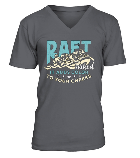 Rafting Raft Naked It Adds Color Kayaking Boating V-Neck T-shirt