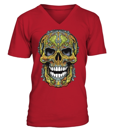 skull V-Neck T-shirt