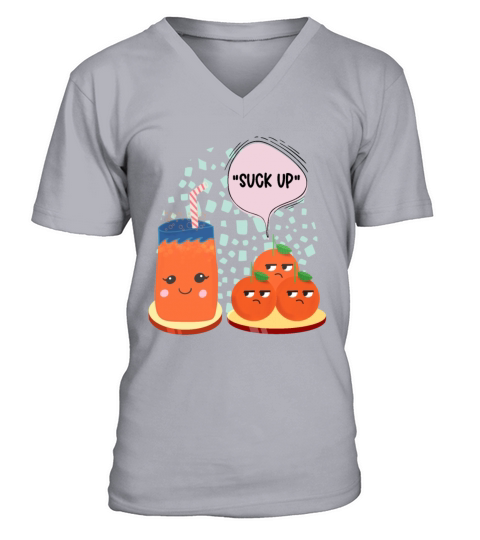 Suck Up Kawaii Food Cartoon Funny Pun V-Neck T-shirt
