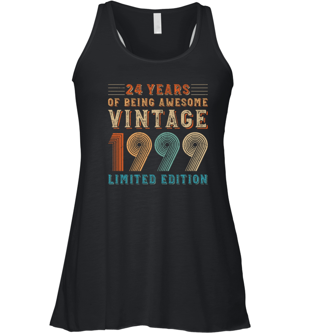 24 years of being awesome vintage 1999 limited edi Women's Flowy Tank Top