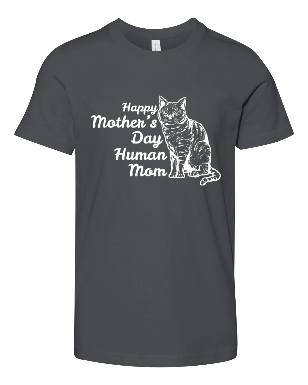 Happy Mothers Day Human Mom Vintage Catfunny fami Youth Unisex Jersey Tee