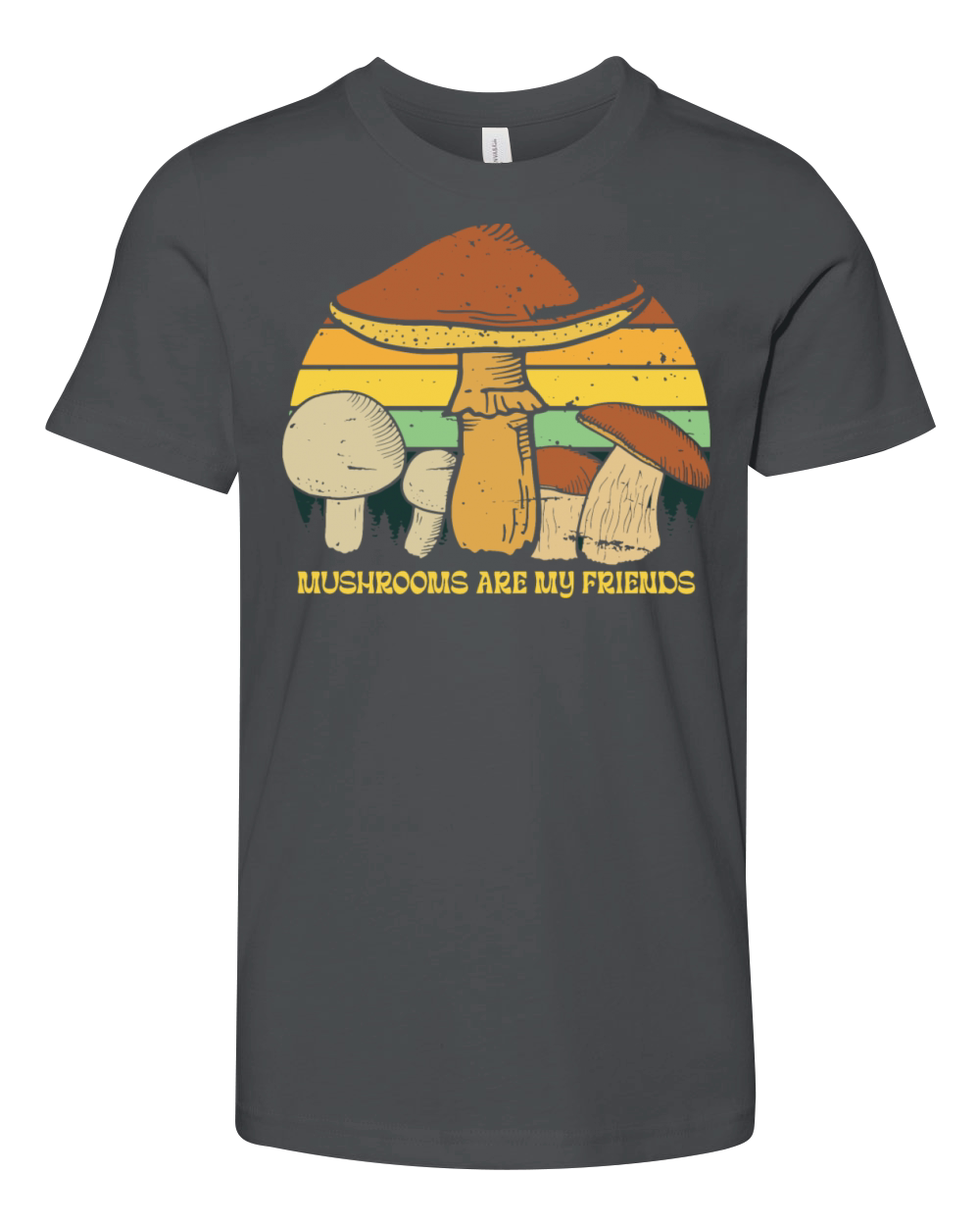 Mushrooms Are My Friends Muscles Youth Unisex Jersey Tee