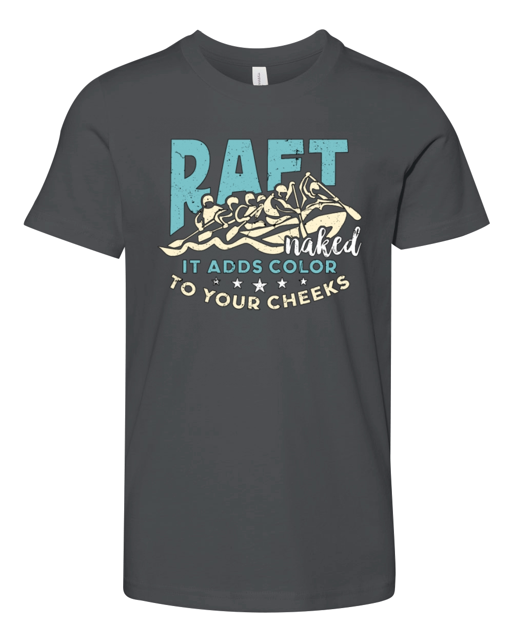 Rafting Raft Naked It Adds Color Kayaking Boating Youth Unisex Jersey Tee