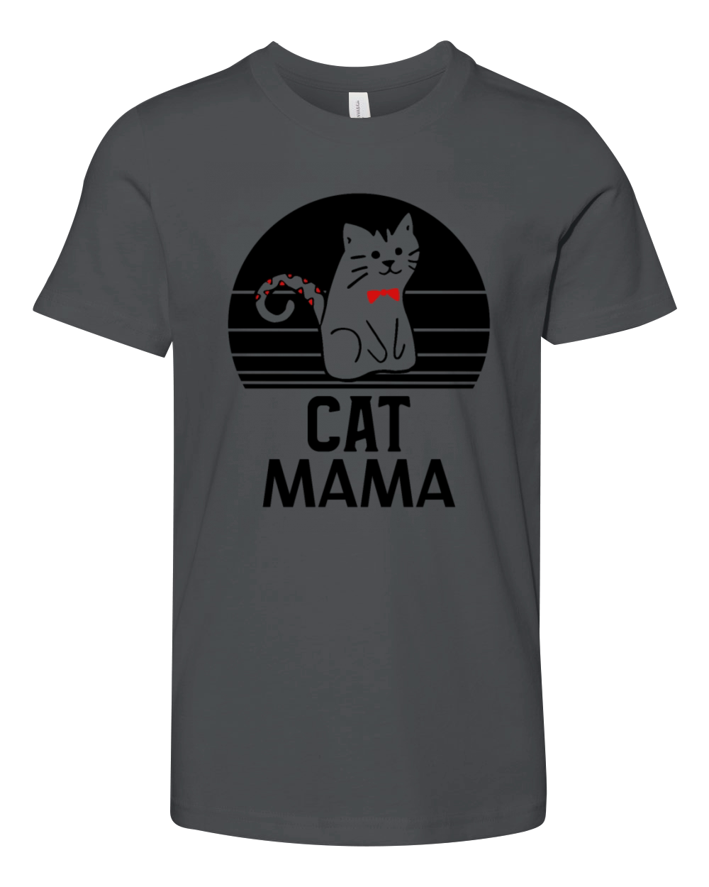 Vintage Eighties Style Distressed Cat Mama Tee Youth Unisex Jersey Tee