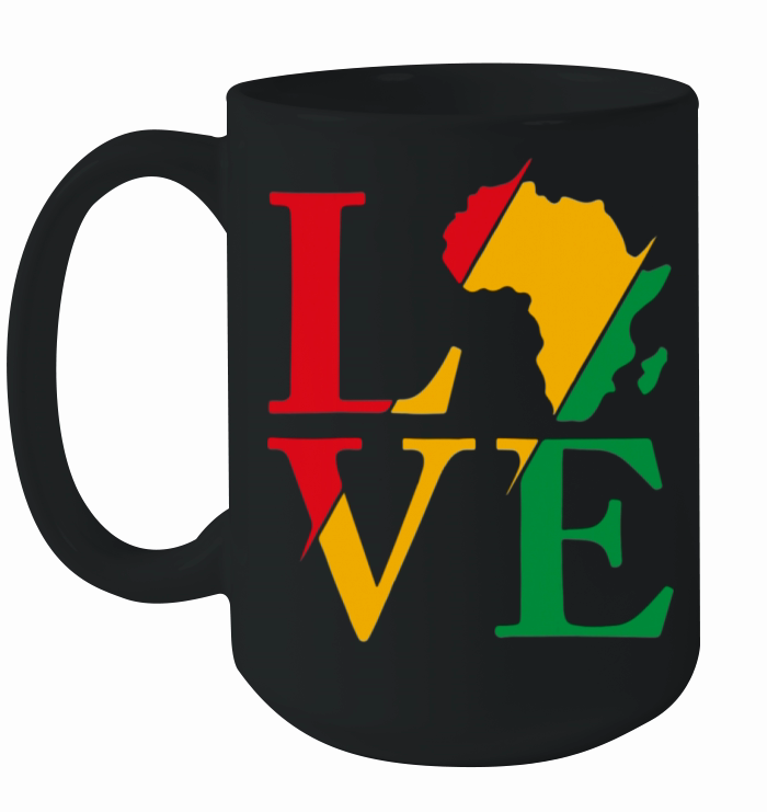 LOVE Black African American Pride Juneteenth Ceramic Mug