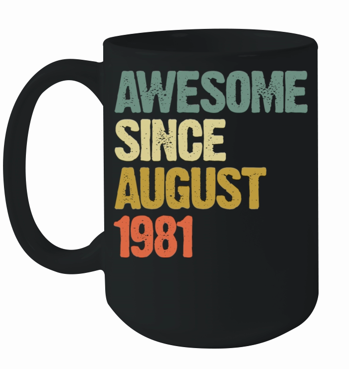 Retro Vintage Awesome Since August 1981 Gift Ceramic Mug