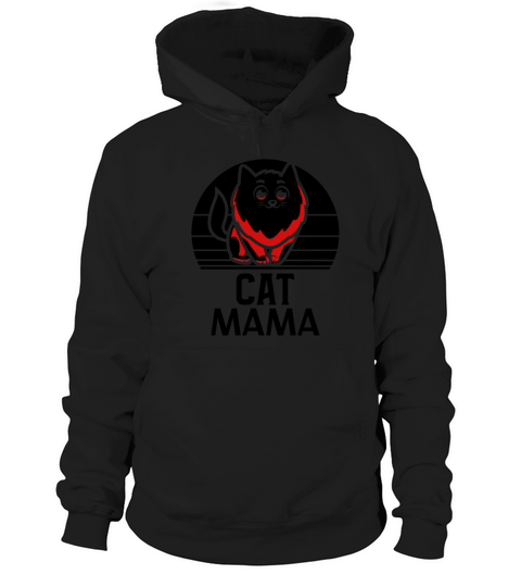 Cat Mama Vintage 80s Style Retro Cat Lady Tee Hoodie Unisex
