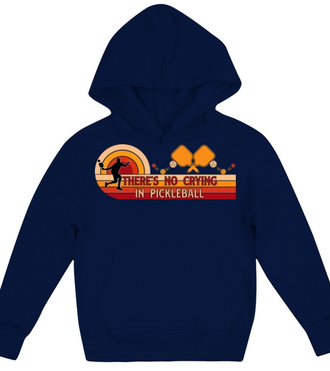 Funny Pickleball Art Vintage Pickleball Paddle Kids Hoodie